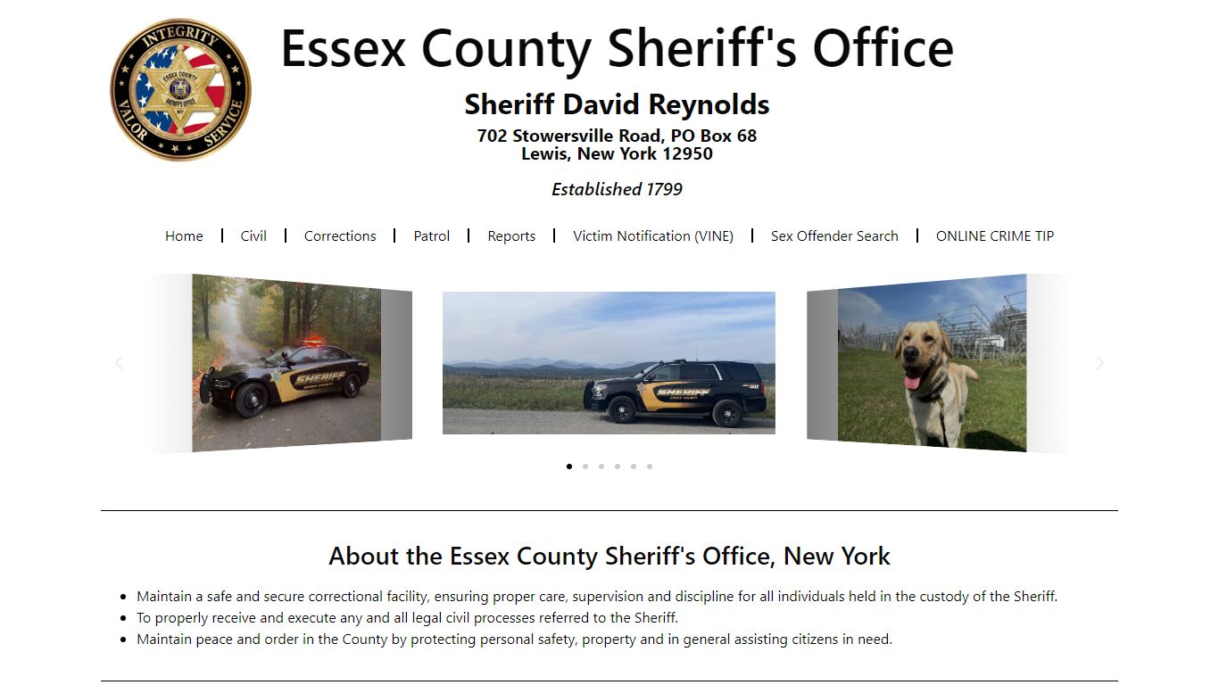 Essex County Sheriff's Office – Lewis, New York 12950