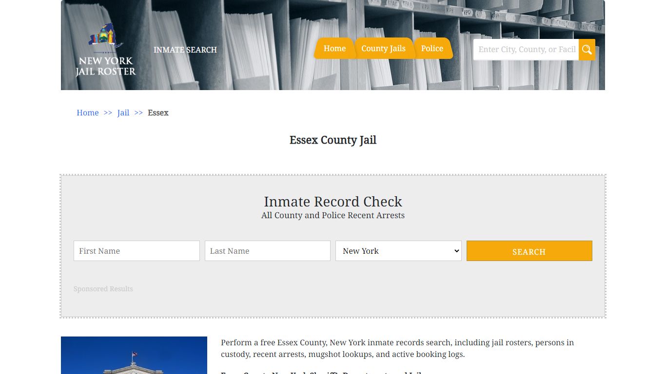 Essex County Jail - Jail Roster Search