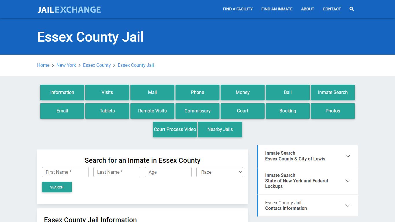 Essex County Jail Roster Lookup, NY, Inmate Search